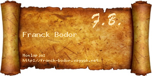 Franck Bodor névjegykártya